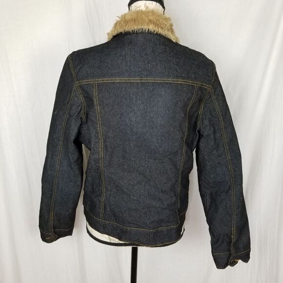 Hip Jeans Faux Fur Lined Denim Jacket Size 5 - Picture 9 of 9